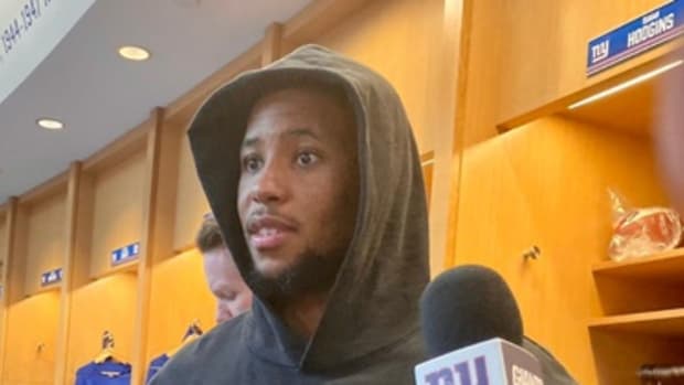 New York Giants running back Saquon Barkley is listed as doubtful for Monday's game against the Seahawks.